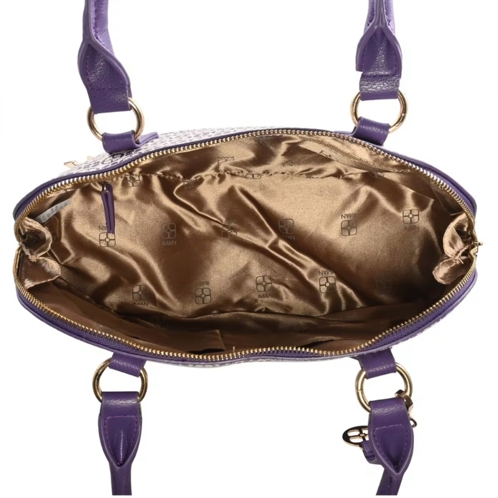 IMAN Purple and White Patterned Satchel💜💜 - Picture 5 of 7